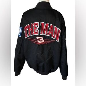 Dale Earnhardt Vintage Jacket Chase Authentics Black Nylon Jacket Large Nascar